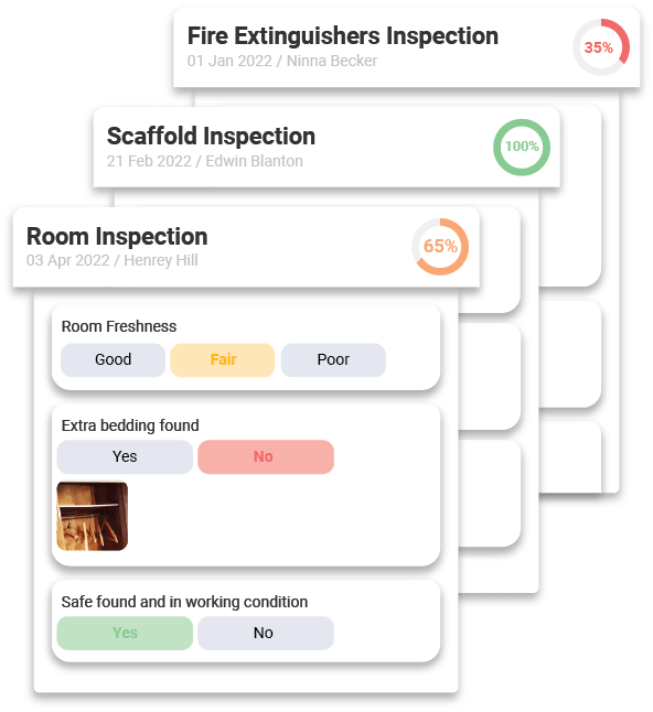 Showing different inspection reports that can be created with AuditDAT